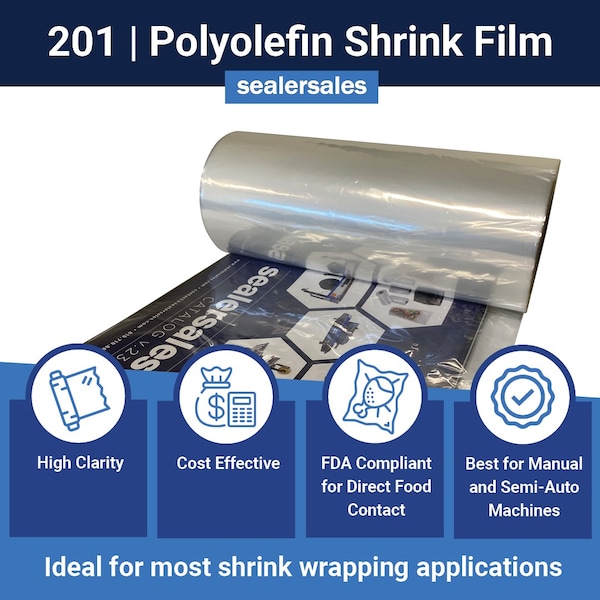 14in X 5,250ft General Purpose POF CF Shrink Film, 50 Gauge